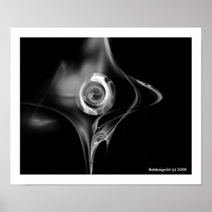 FRACTAL RO, svart och vitt Poster