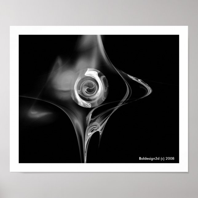 FRACTAL RO, svart och vitt Poster (Framsidan)