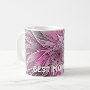 Fractal Rosa Flower Dream, Blommigt Fantasy Best M Kaffemugg
