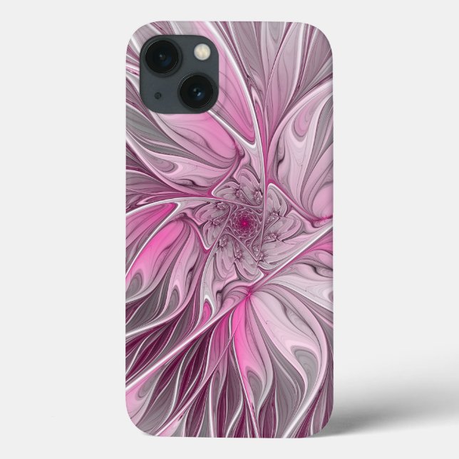 Fractal Rosa Flower Dream, Blommigt Fantasy Mönste (Baksida)
