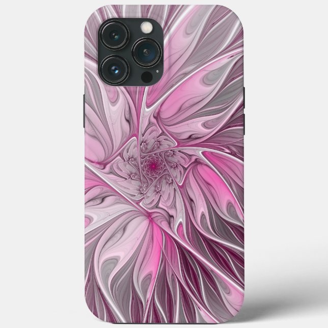 Fractal Rosa Flower Dream, Blommigt Fantasy Mönste (Baksida)