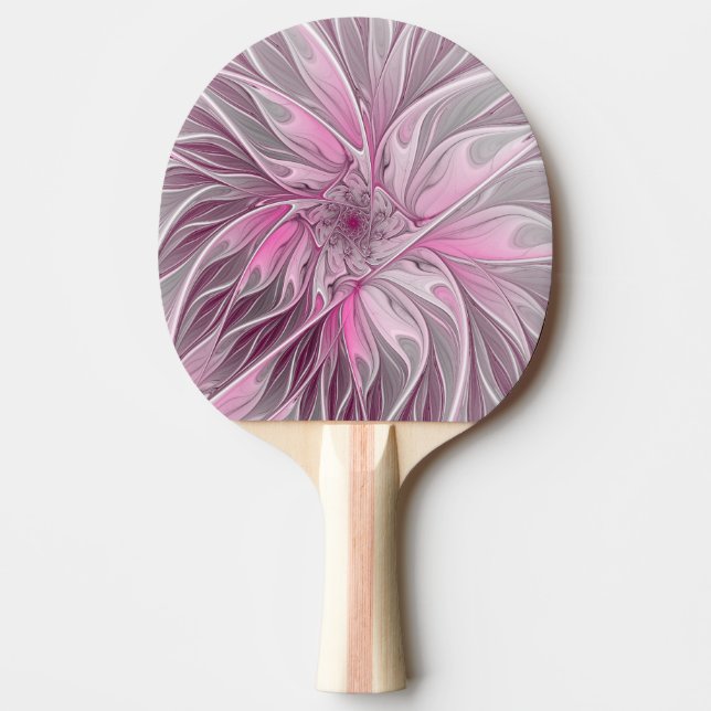 Fractal Rosa Flower Dream, Blommigt Fantasy Mönste Pingisracket (Framsidan)