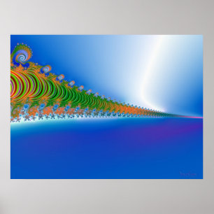 Fractal, Sjölandskap Poster