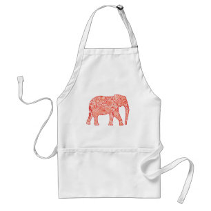 Fractal snurrande elefant - orange av korall och v förkläde