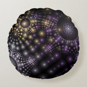 Fractal Sphere Art Mandala Universe Dekorativ kudd Rund Kudde