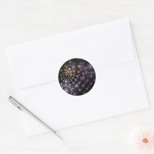 Fractal Sphere Art Mandala Universe Runt Klistermärke