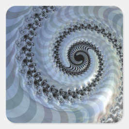 Fractal Spiral Elegance Square Sticker Fyrkantigt Klistermärke