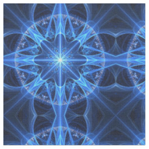 Fractal Star Fabric - Blue Radiance Tyg