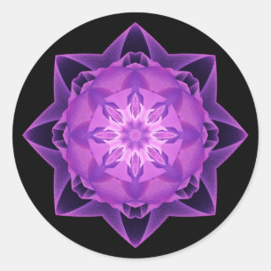 Fractal Stardust lila Runt Klistermärke