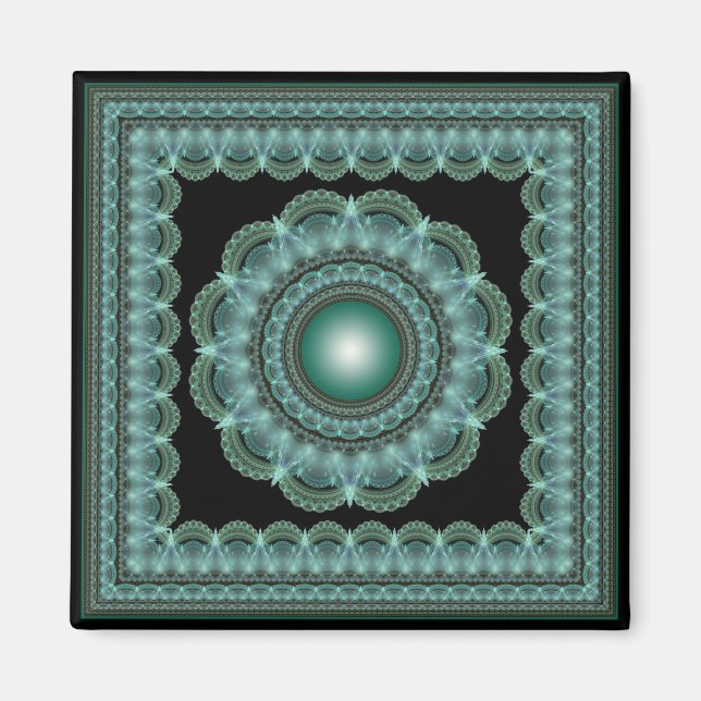 Fractal strålande magnet med framskriden mandala m (Framsidan)
