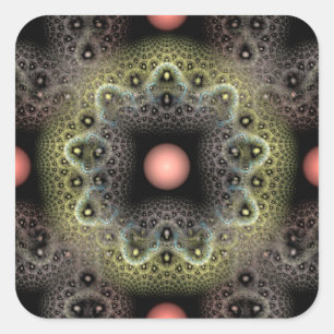 Fractal struktur fyrkantigt klistermärke