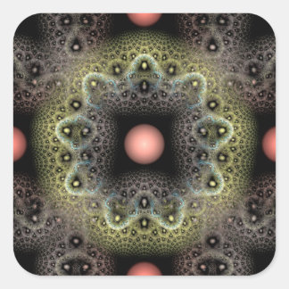 Fractal struktur fyrkantigt klistermärke