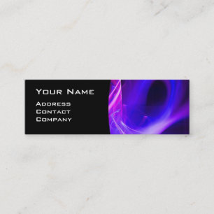 FRACTAL SWIRL GEM MONOGRAM, svart, vit rosa Mini Visitkort