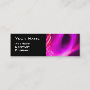 FRACTAL SWIRL GEM MONOGRAM svart vit rosa Mini Visitkort