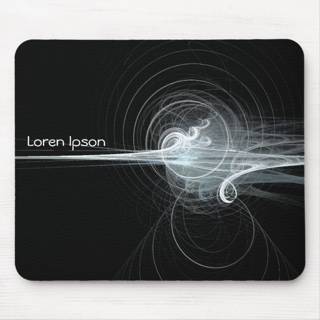 Fractal Swirl II - svart Musmatta (Framsidan)