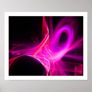 FRACTAL SWIRL IN FUCHSIA ROSA LILA Abstrakt Poster