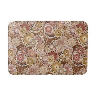Fractal Swirl Mönster, Brown, Tan och Beige Badrumsmatta