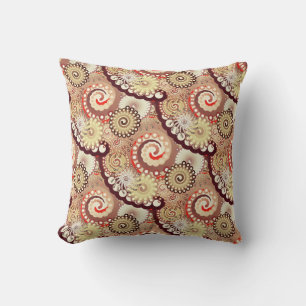 Fractal swirl mönster, choklad och grädde kudde