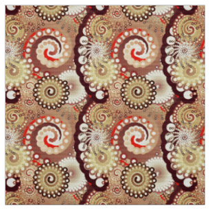 Fractal swirl mönster, choklad och grädde tyg
