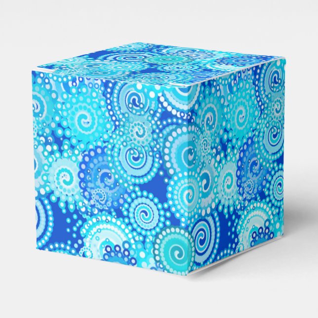 Fractal swirl mönster, koboltblått presentaskar (Framsidan Sidan)