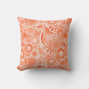 Fractal swirl mönster, korall orange kudde