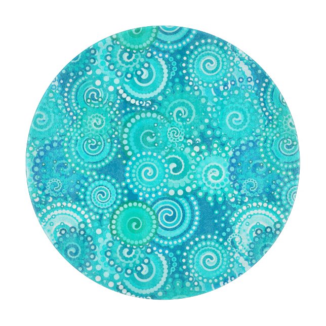 Fractal swirl mönster, nyanser av havsblått (Framsidan)