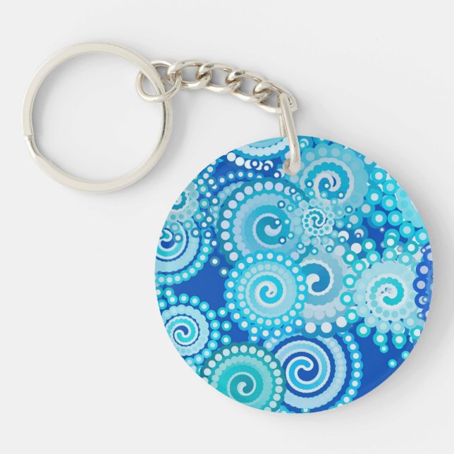 Fractal swirl mönster, nyanser av havsblått (Framsidan)