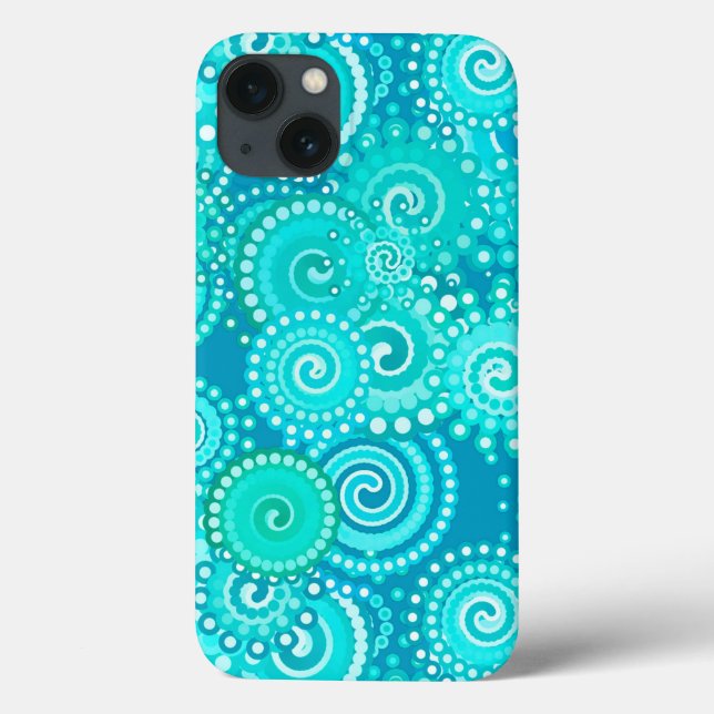 Fractal swirl mönster, nyanser av havsblått (Baksida)