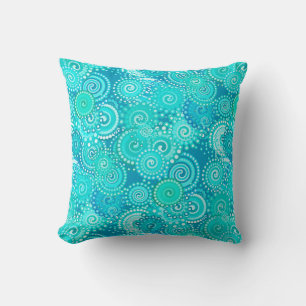 Fractal swirl mönster, nyanser av havsblått kudde