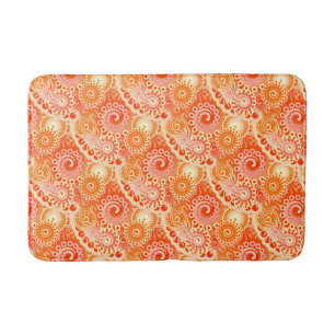 Fractal swirl mönster, orange av korall badrumsmatta