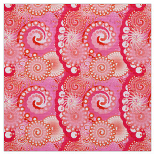 Fractal swirl mönster, rosa, fuchsia, koral tyg