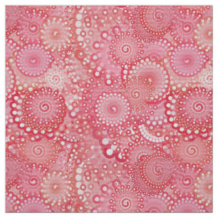 Fractal swirl mönster, rosa, korall, persika tyg