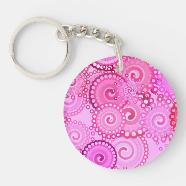 Fractal swirl mönster, rosa och fuchsia (Framsidan)
