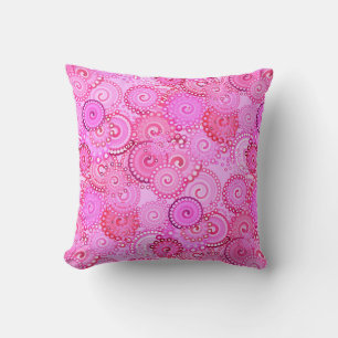 Fractal swirl mönster, rosa och fuchsia kudde