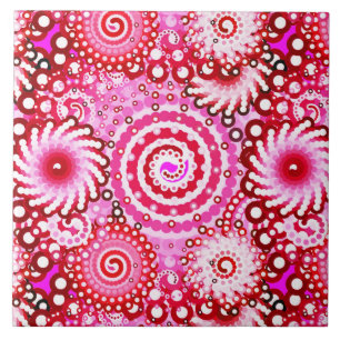 Fractal swirl mönster, rosa och sjön kakelplatta