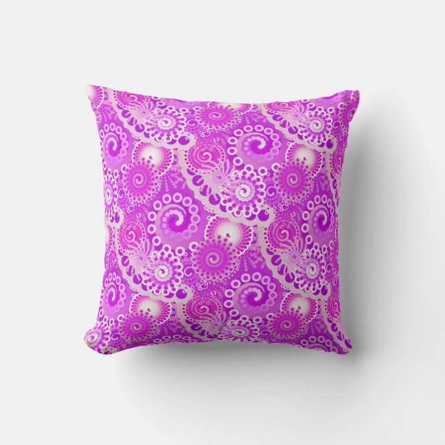 Fractal swirl mönster, shades av orchid kudde (Framsida)