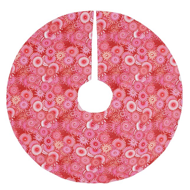 Fractal swirl mönster, skuggor av djupt rött julgransmatta borstad polyester (Framsidan)