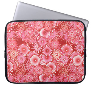 Fractal swirl mönster, skuggor av djupt rött laptop sleeve