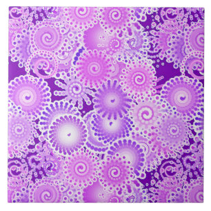 Fractal swirl mönster, skuggor av lila kakelplatta