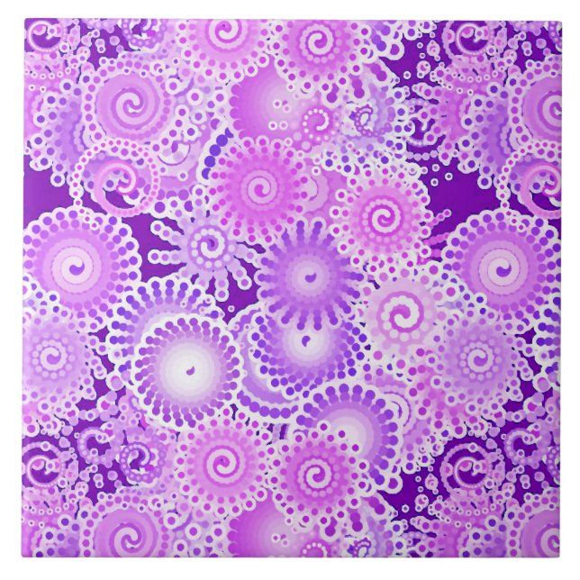 Fractal swirl mönster, skuggor av lila kakelplatta (Framsidan)