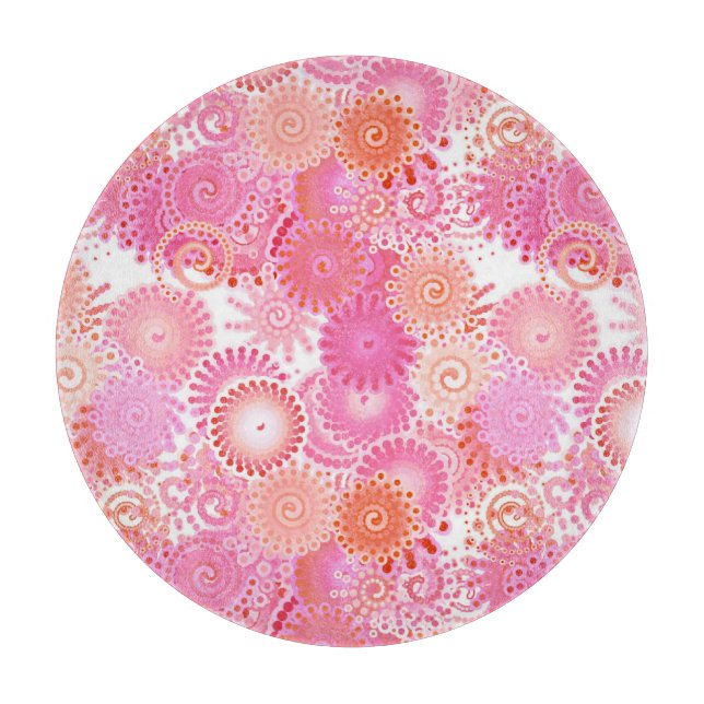 Fractal swirl mönster, skuggor av rosa och koral (Framsidan)