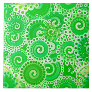 Fractal swirl mönster, skuggor av vår grönt kakelplatta