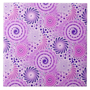 Fractal swirl mönster, violett, orchid kakelplatta