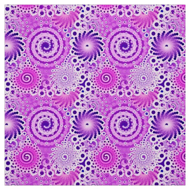 Fractal swirl mönster, violett, orchid tyg (Provkarta)