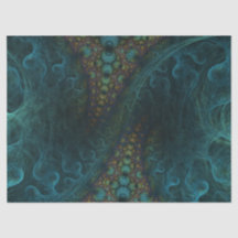 Fractal Teal Spiral Abstrakt 24 Decoupage