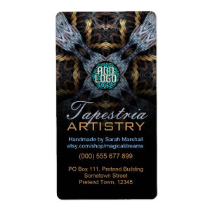 Fractal testry Art w/Logotyp Business Label Fraktsedel