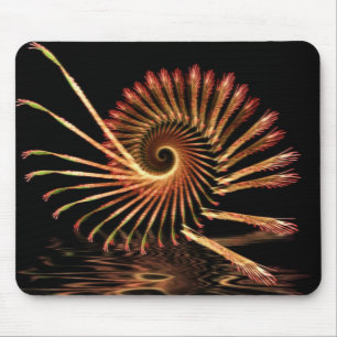 Fractal Timber Snäcka Swirl Mousepad Musmatta