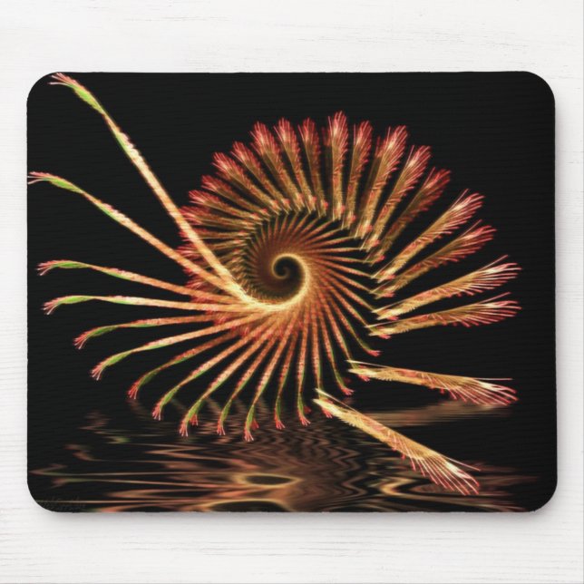 Fractal Timber Snäcka Swirl Mousepad Musmatta (Framsidan)