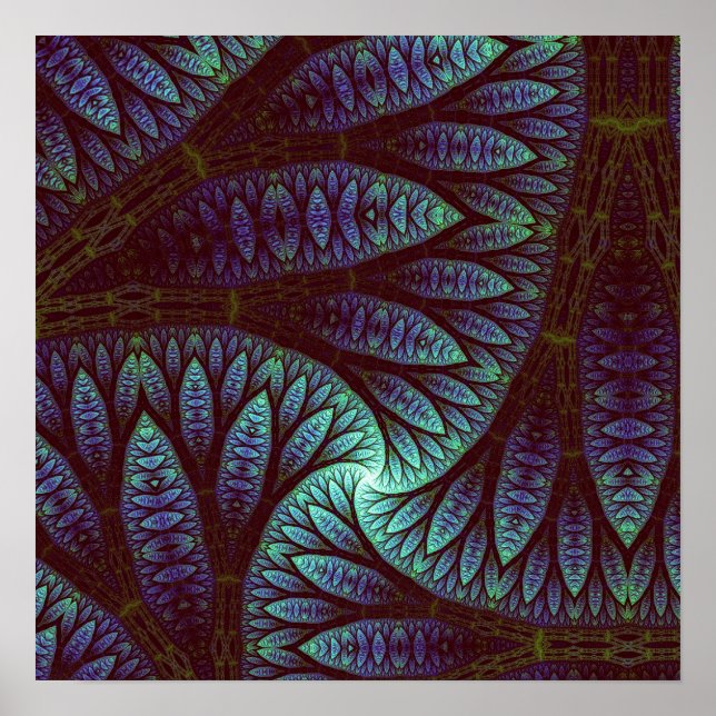 Fractal Träd Mönster Poster (Framsidan)