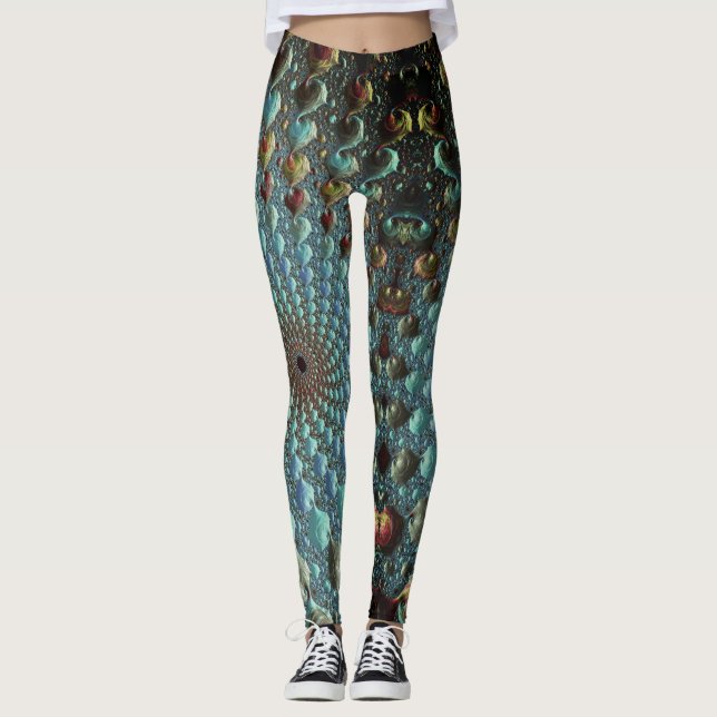 Fractal trippy leggons leggings (Framsida)